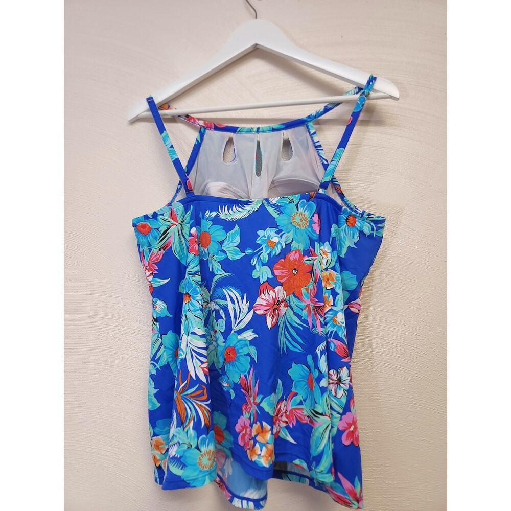 St Johns Bay Tankini Size 20 W Swim Shirt Womens Floral Summer Swimming Tank Top - Picture 4 of 10